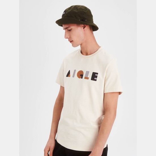 Aigle This Season's Graphic T-shirts Men Beige ZA-09351